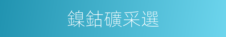 鎳鈷礦采選的同義詞