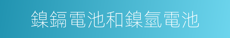 鎳鎘電池和鎳氫電池的同義詞