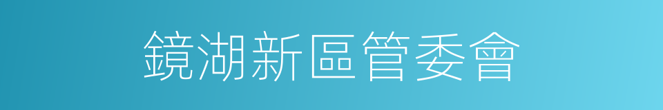 鏡湖新區管委會的同義詞