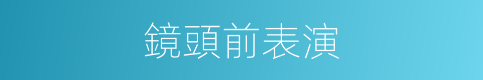 鏡頭前表演的同義詞