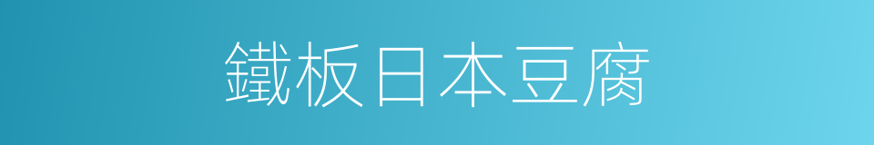 鐵板日本豆腐的同義詞