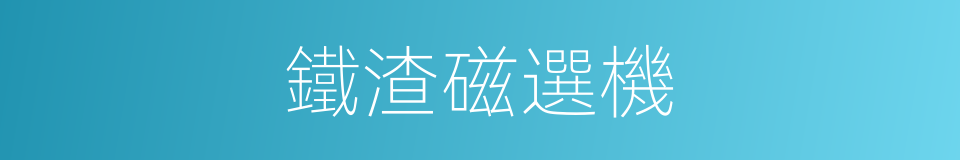 鐵渣磁選機的同義詞