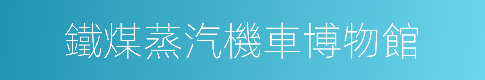 鐵煤蒸汽機車博物館的同義詞
