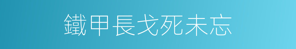 鐵甲長戈死未忘的同義詞