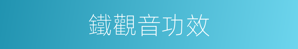 鐵觀音功效的同義詞