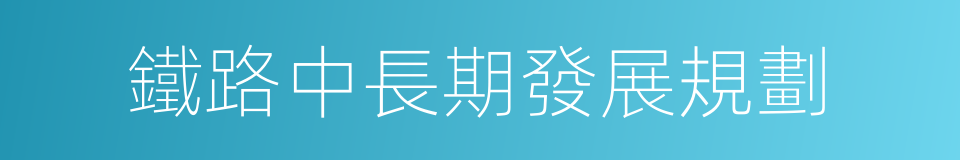 鐵路中長期發展規劃的同義詞