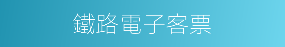 鐵路電子客票的同義詞