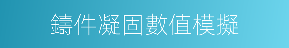 鑄件凝固數值模擬的同義詞