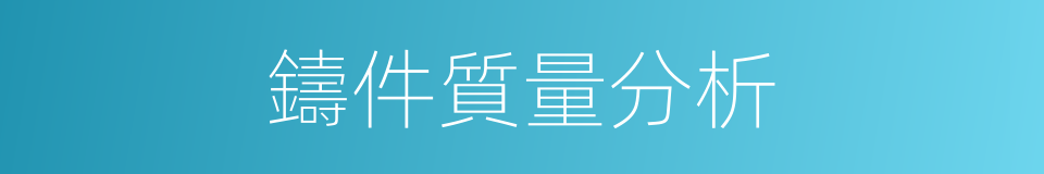 鑄件質量分析的同義詞