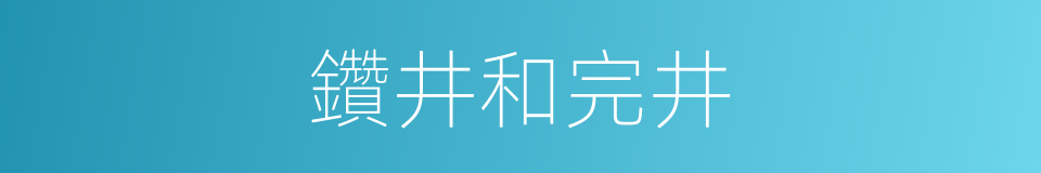 鑽井和完井的同義詞