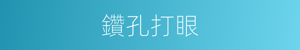 鑽孔打眼的同義詞