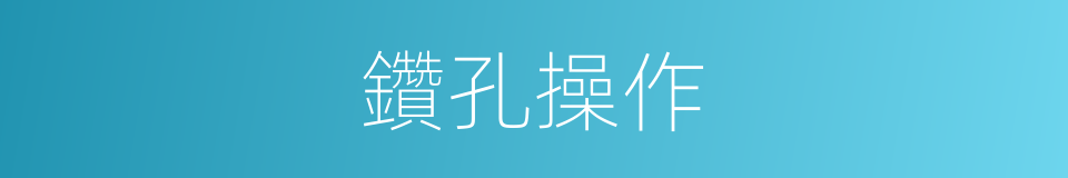 鑽孔操作的同義詞