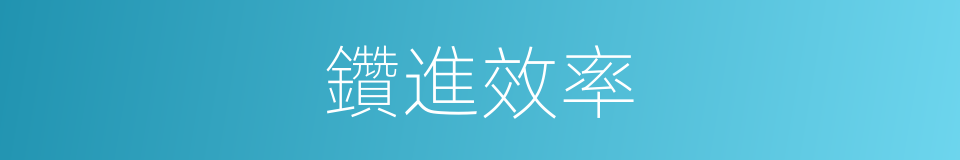 鑽進效率的同義詞