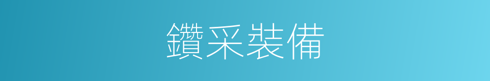 鑽采裝備的同義詞