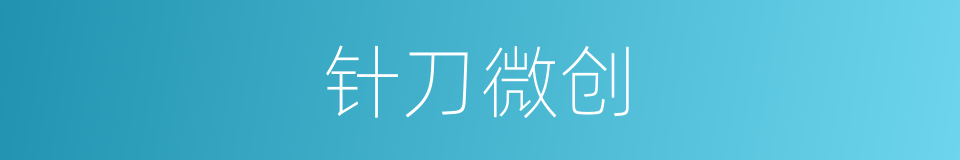 针刀微创的同义词