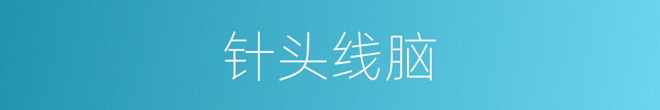 针头线脑的意思