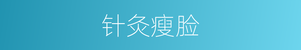 针灸瘦脸的同义词