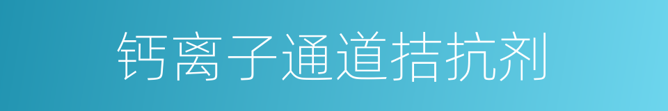 钙离子通道拮抗剂的同义词