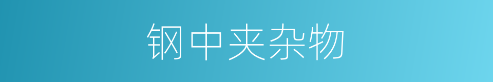 钢中夹杂物的同义词