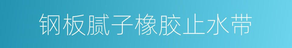 钢板腻子橡胶止水带的同义词