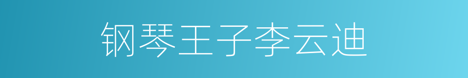 钢琴王子李云迪的同义词