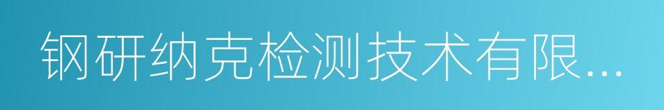 钢研纳克检测技术有限公司的同义词