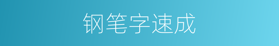 钢笔字速成的同义词