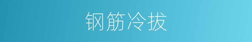 钢筋冷拔的同义词