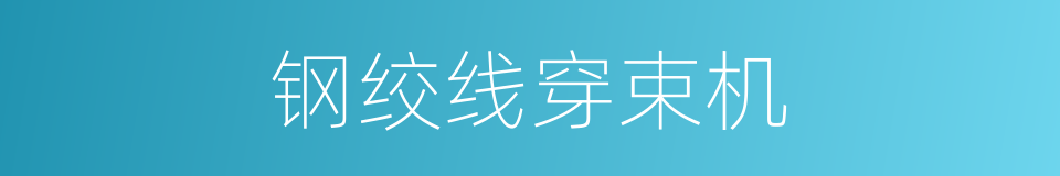 钢绞线穿束机的同义词