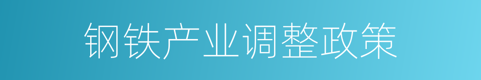 钢铁产业调整政策的同义词