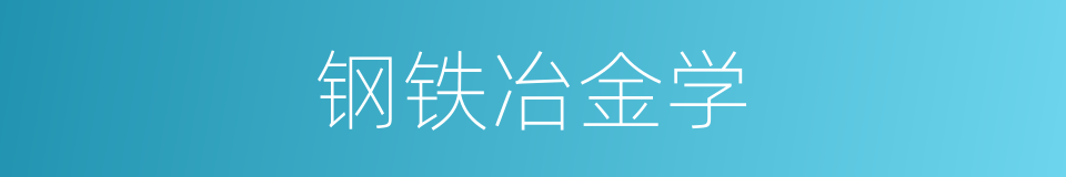 钢铁冶金学的同义词