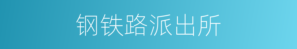 钢铁路派出所的同义词