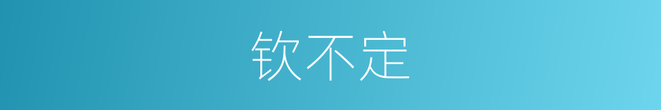 钦不定的意思