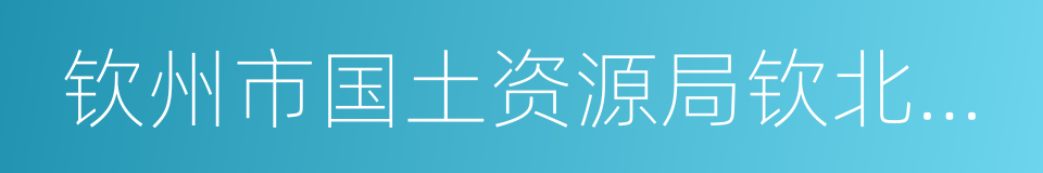 钦州市国土资源局钦北分局的同义词