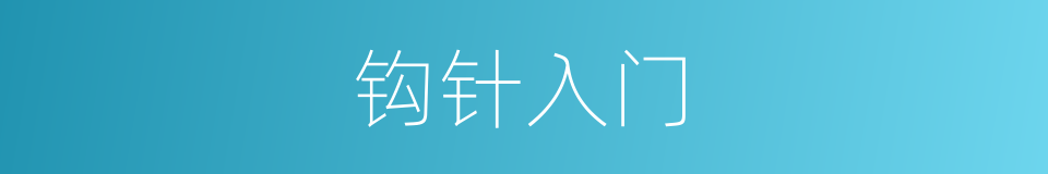 钩针入门的同义词