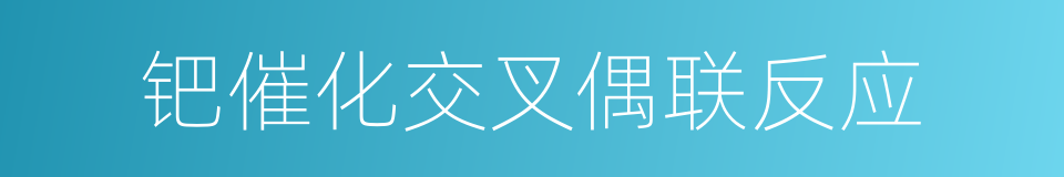钯催化交叉偶联反应的同义词