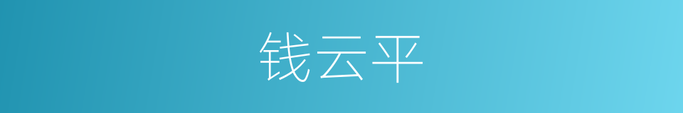 钱云平的同义词