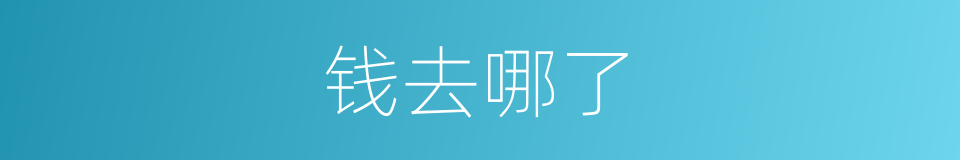 钱去哪了的同义词