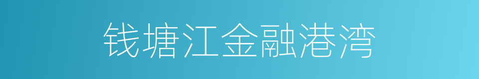 钱塘江金融港湾的同义词