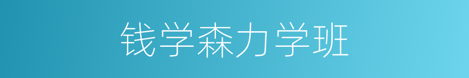 钱学森力学班的同义词