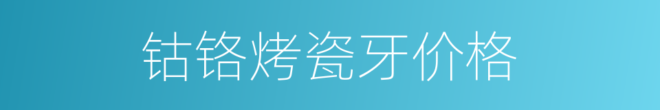 钴铬烤瓷牙价格的同义词