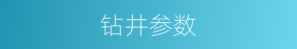 钻井参数的同义词