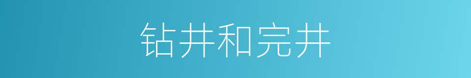 钻井和完井的同义词