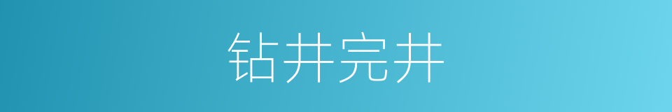 钻井完井的同义词