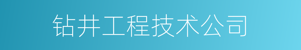 钻井工程技术公司的同义词