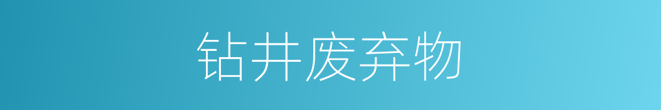 钻井废弃物的同义词