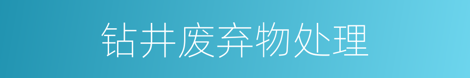 钻井废弃物处理的同义词