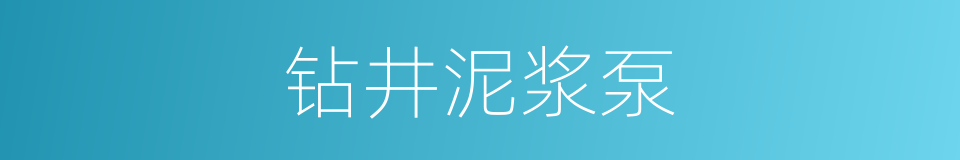 钻井泥浆泵的同义词