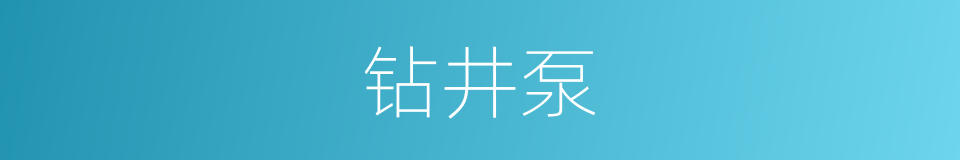 钻井泵的同义词