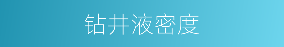 钻井液密度的同义词